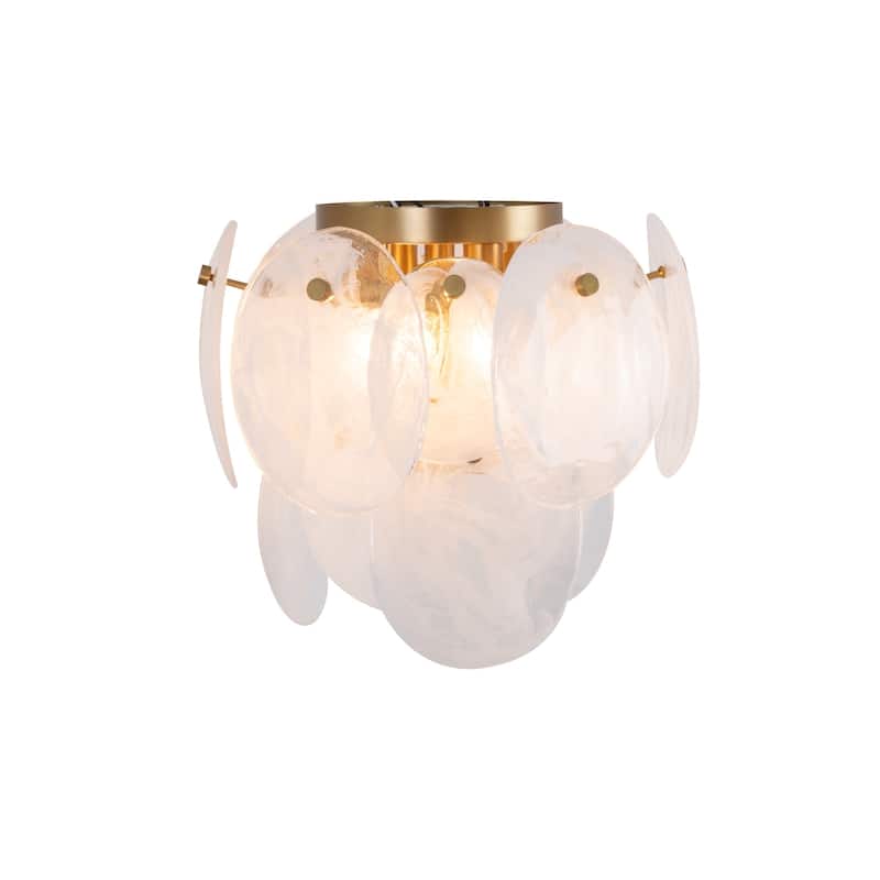Artcraft Lily 3-Light Semi Flush Mount - Brushed Brass Finish