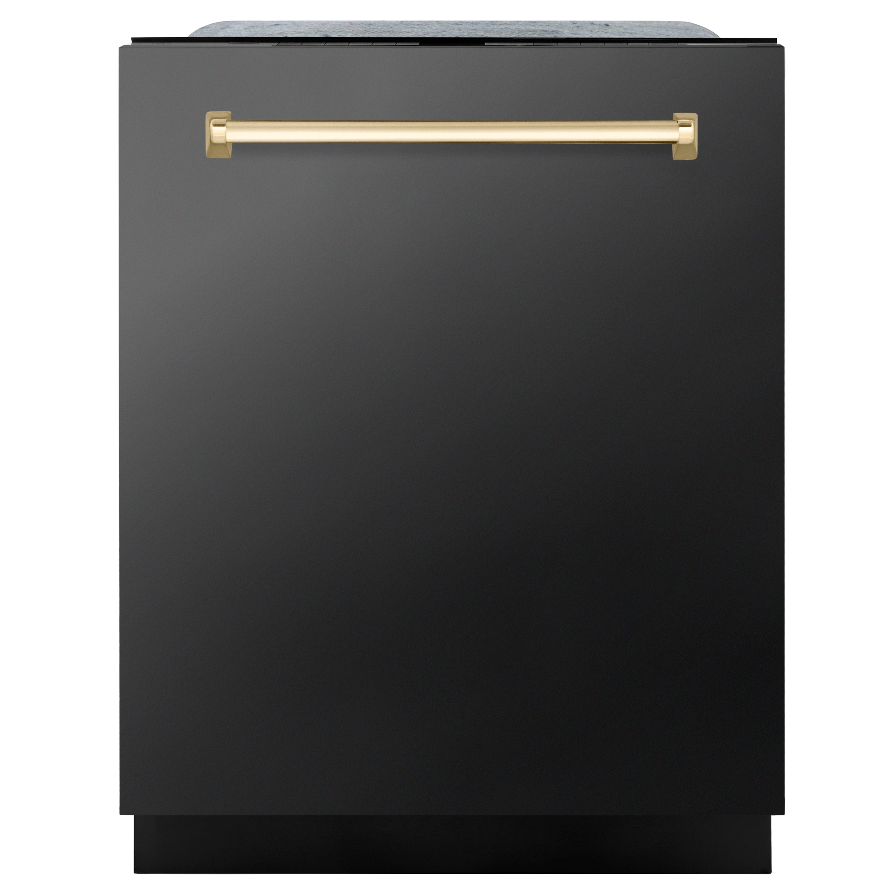 Zline Kitchen and Bath ZLINE Autograph Edition 24" 3rd Rack Top Touch Control Tall Tub Dishwasher in Black Stainless Steel with Handle