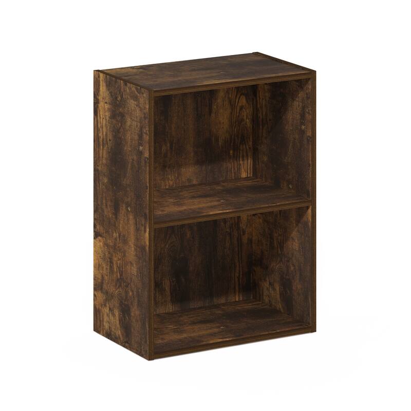 Furinno Luder 2-Tier Open Shelf Bookcase - Amber Pine