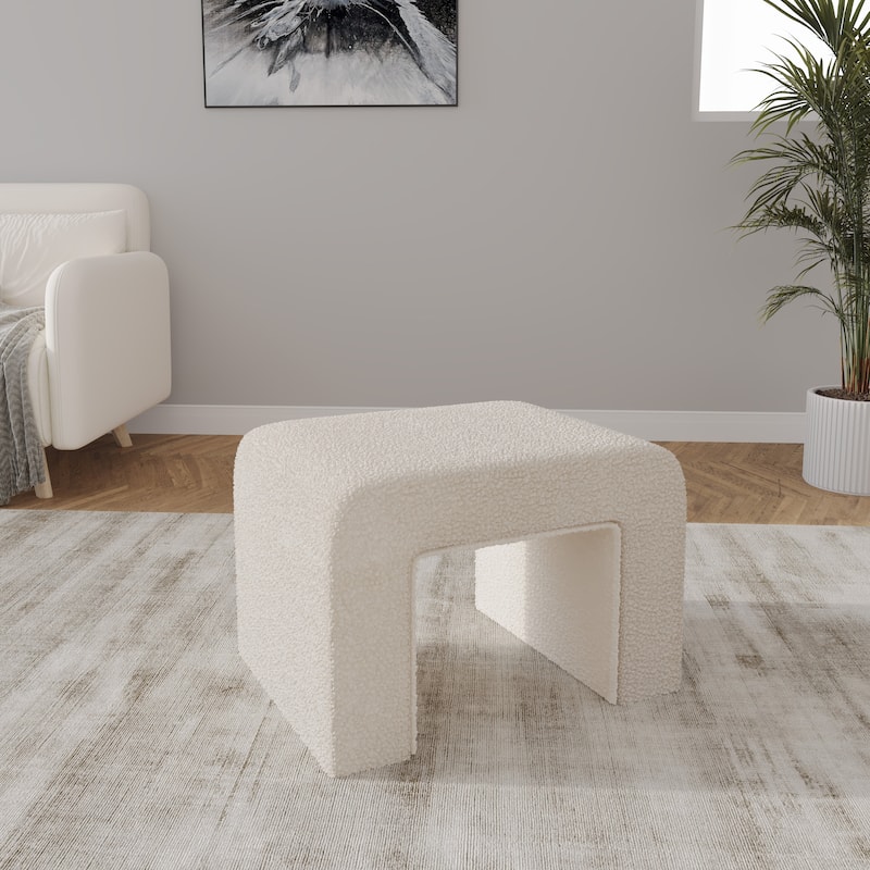 Vint 26" Modern Bench Upholstered in Velvet or Boucle With Padded Foam Seat for Living Room Bedroom Home Office