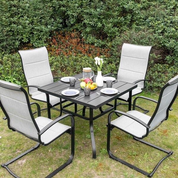 Nuu Garden Textilene Patio Dining Chair Set of 2, Powder-coated