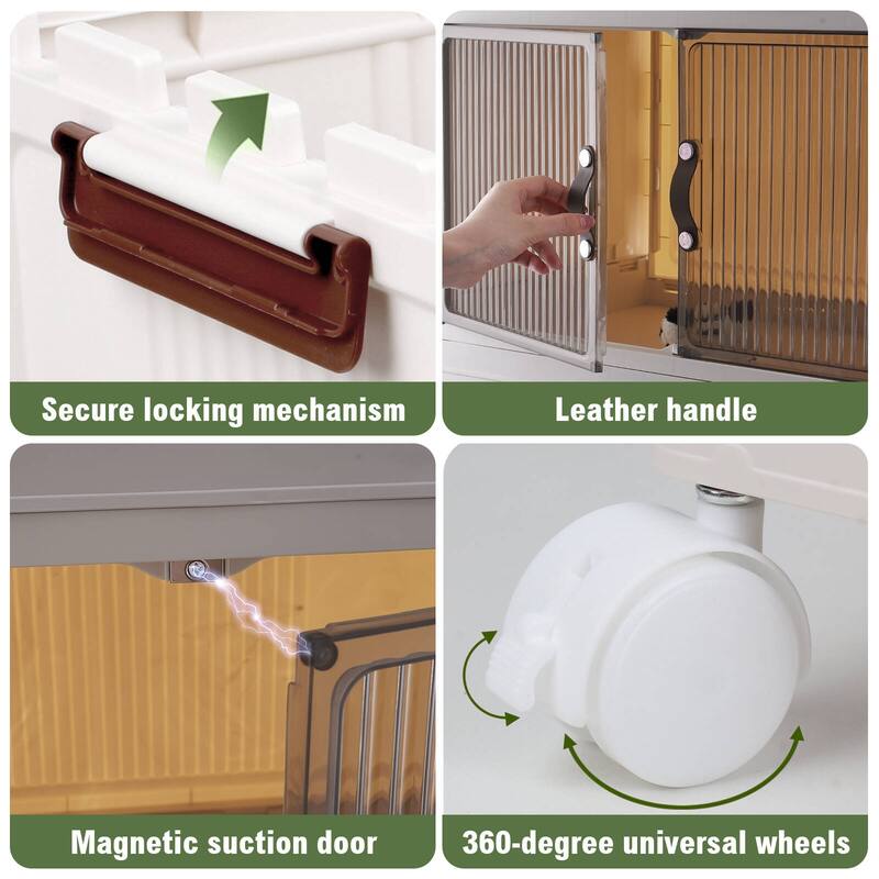 Closet Organizers and Storage Stackable Plastic Storage Bins with Lids Collapsible Closet Storage Containers with Wheels 5 Packs