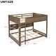 preview thumbnail 7 of 32, Queen over Queen Wood Bunk Bed with Storage Cabinets and USB Ports,Vintage Modern Design