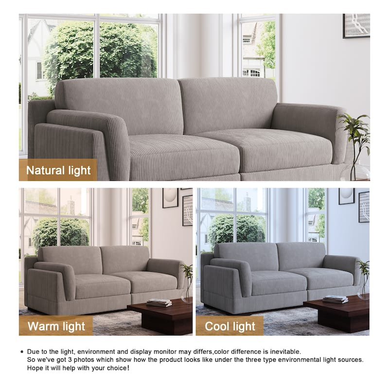 90" Oversized Modular Sectional Corduroy Sofa