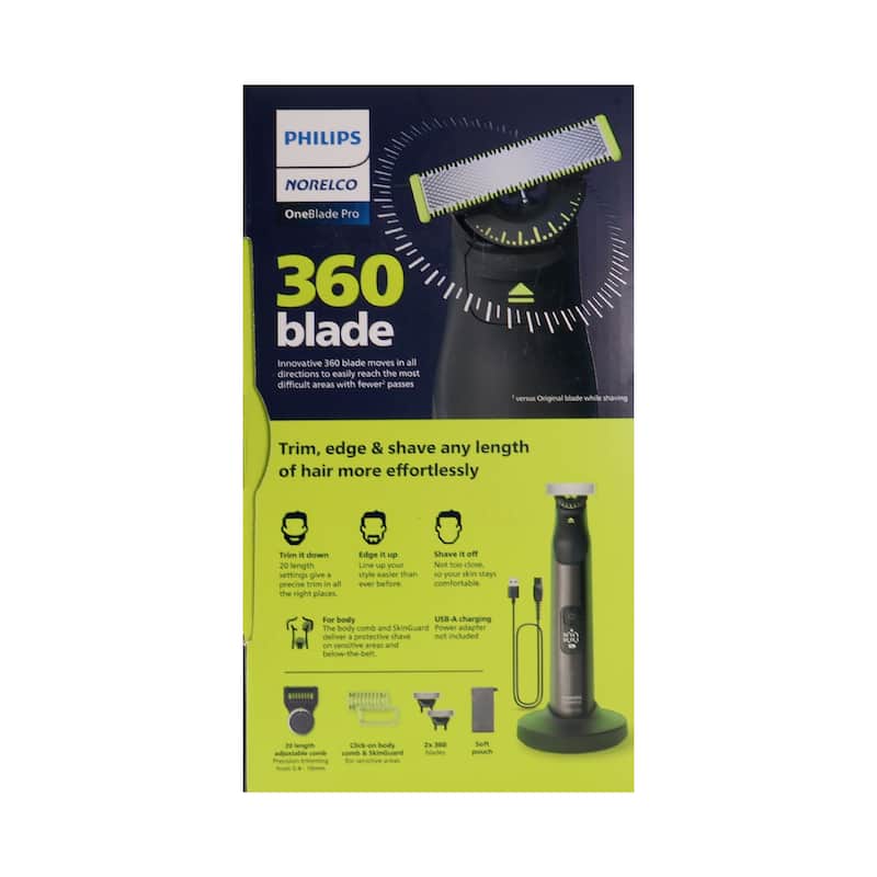 Philips Norelco OneBlade 360 Pro Hybrid Face & Body Electric Trimmer QP6552/70