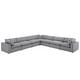 preview thumbnail 3 of 10, Anka Grey Linen Down Filled Cushioned 7-Seat Sectional Sofa by iNSPIRE Q Modern