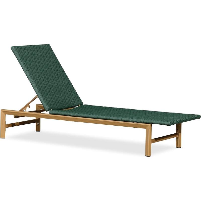 PURPLE LEAF Patio Wicker Chaise Lounge , Aluminum Outdoor Pool Lounge Chair with Adjustment Backrest