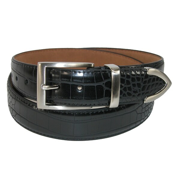 PGA TOUR Men's Croco Print 3 Piece Leather Belt