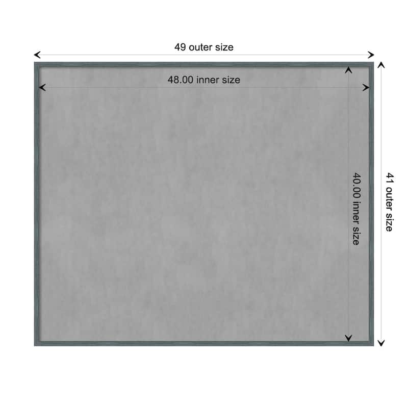 Amanti Art Dixie Blue Grey Rustic Narrow Framed Magnetic Board - Board Size 48x40