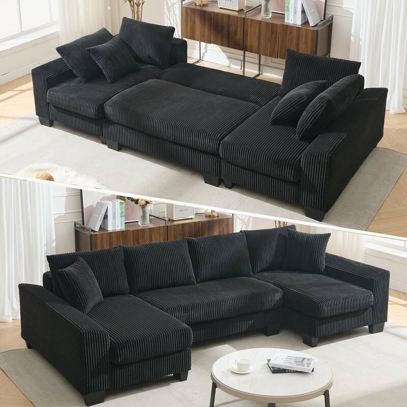 114" Sleeper Sofa U Shaped Sofa