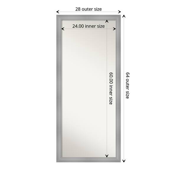 Non-Beveled Wood Full Length Floor Leaner Mirror - Flair Frame - Outer ...