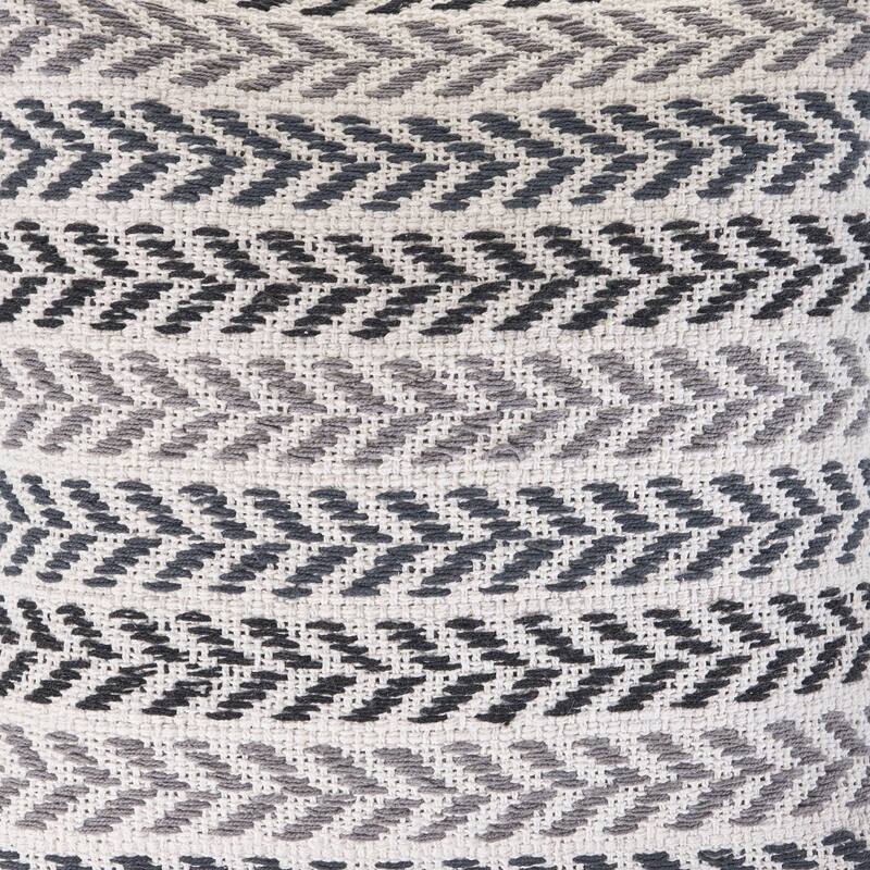 Handwoven Coastal Chevron Throw Pillows - 18" - Gray and Black - Set of 2