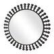 preview thumbnail 4 of 3, Beaded Round Framed Wall Mirror - 44" - Black