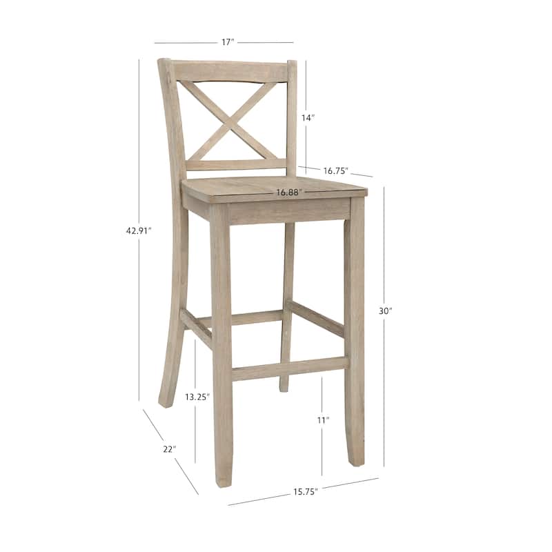 Copper Grove Frunza Wooden 30-inch X-back Bar Stool