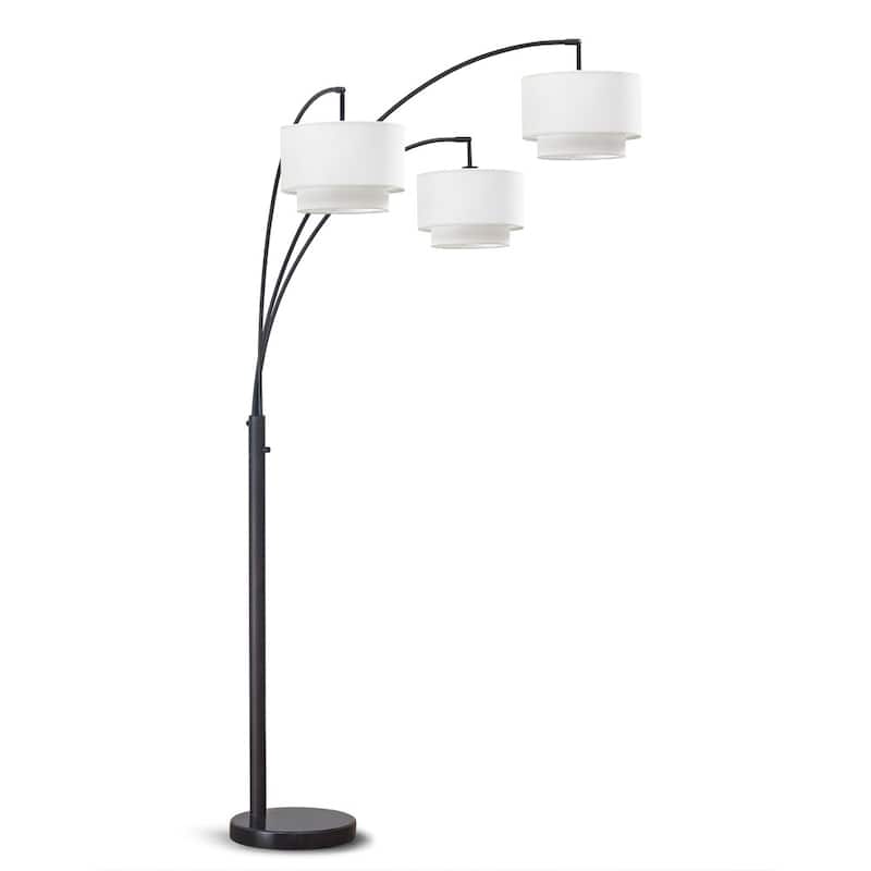 Broadway 3-light 4-way Switch Arch Floor Lamp