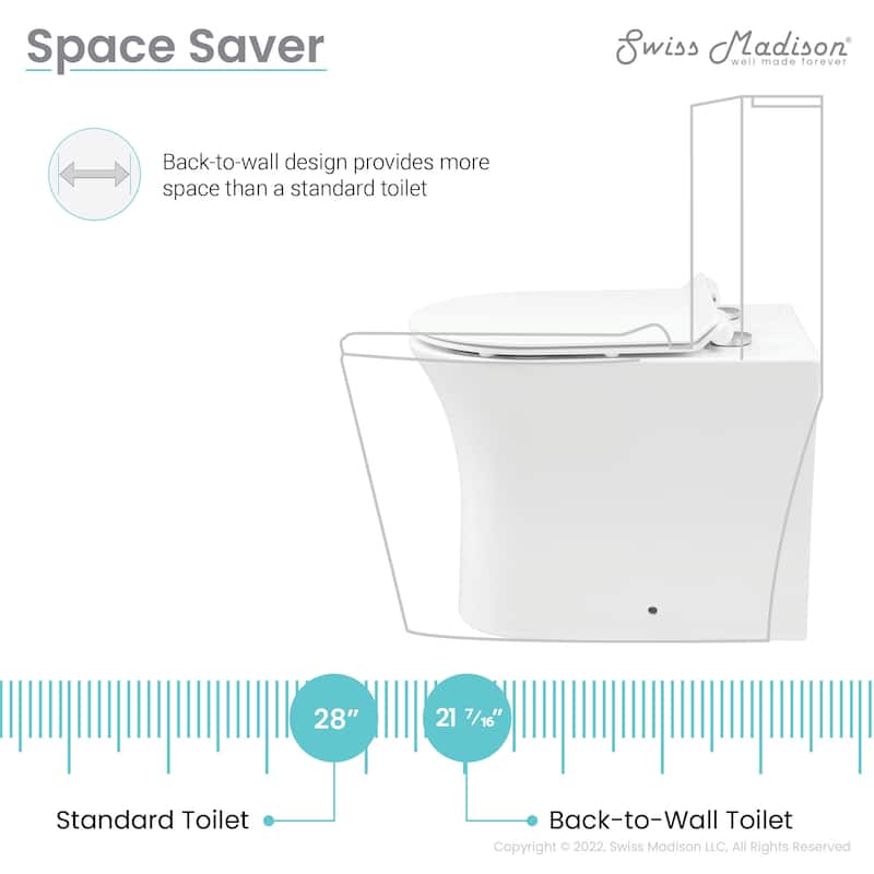Cascade Back-to-Wall Elongated Toilet Bowl