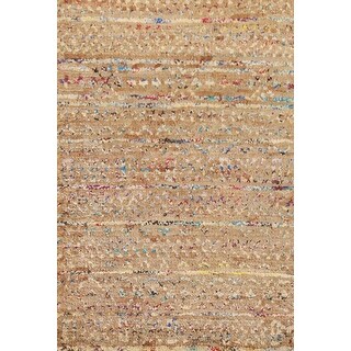 Foyer Size Moroccan Abstract Area Rug Handmade Jute Carpet - 2'0