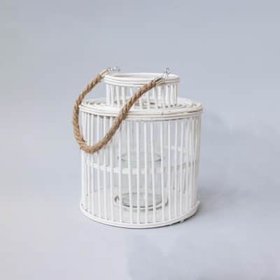Wood With Rope Handle Lantern