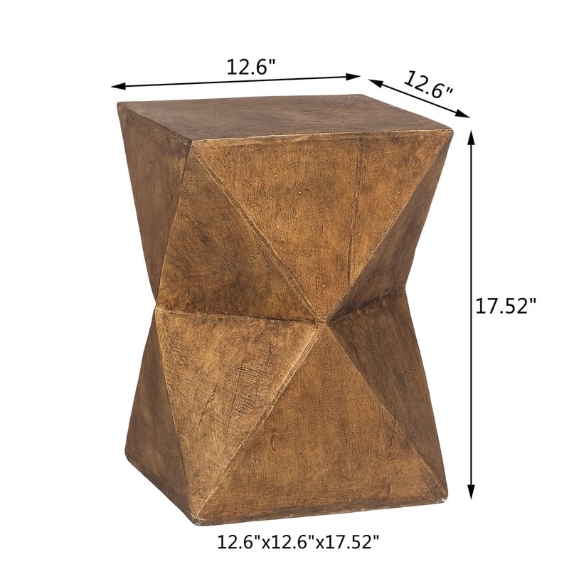 Adeco Concrete Accent Table Modern Outdoor Side Table