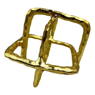 Decorative Handmade Aluminum 7.5 inch Square Sculpture - 7 x 7 x 7.5 in