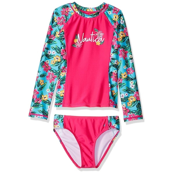 Nautica Girls Rashguard Swim Suit Set