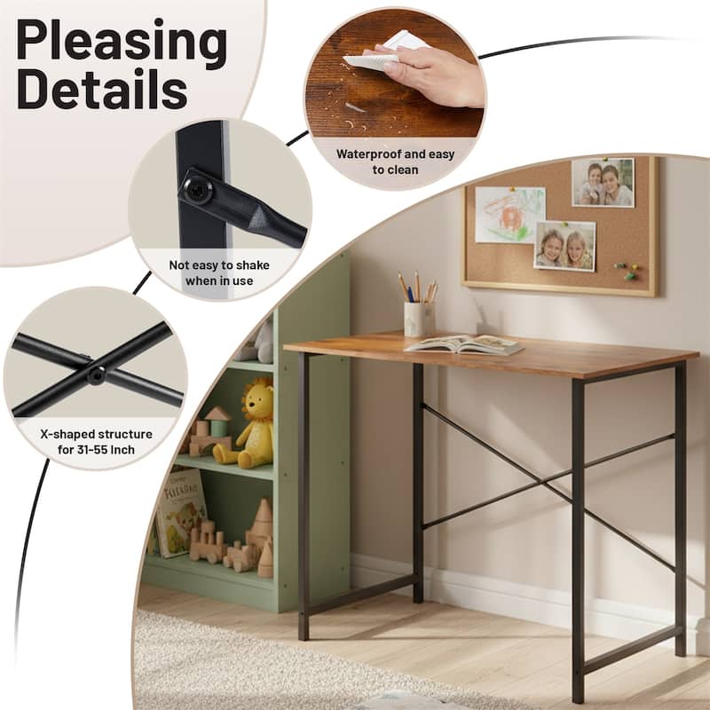 Computer Office Desk 31 Inch Kids Student Study Writing Work, Modern Simple Home Bedroom PC Table