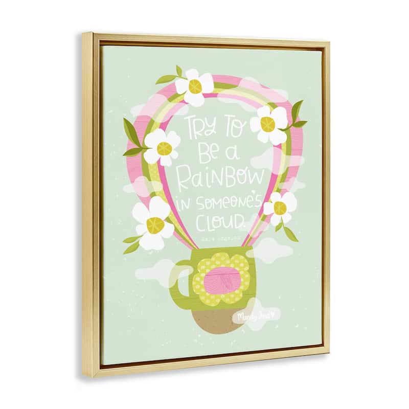 Stupell Rainbow in Someone's Cloud Framed Floater Canvas Wall Art Design By Mandy Ford Art + Illustration