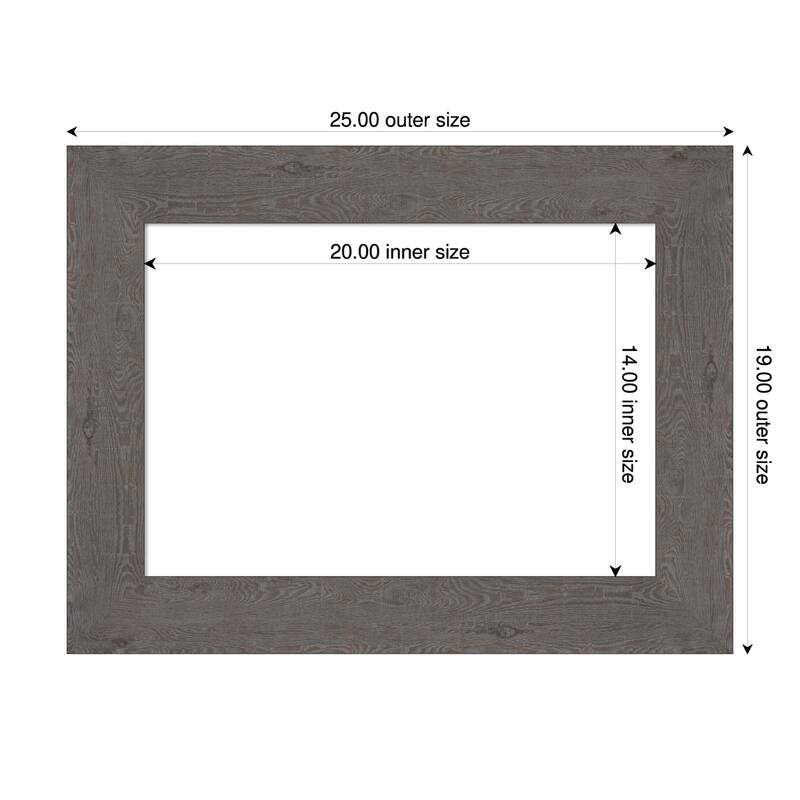 Amanti Art Rustic Plank Espresso Framed Dry Erase Magnetic Board - 25 x 19 in - Rustic Plank Grey