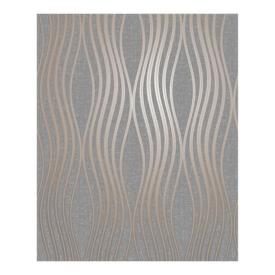 Valor Copper Wave Wallpaper - 20.5 x 396 x 0.025