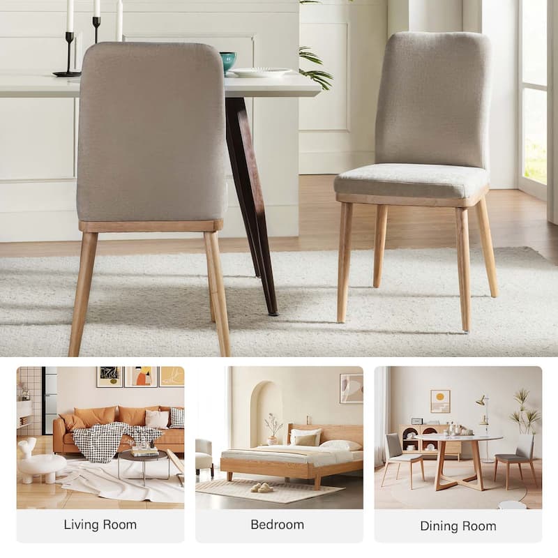 Emilia Mid-century Modern Upholstered Dining Chair Set of 4 by HULALA HOME