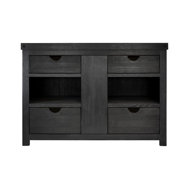 Vintner's Freestanding Reclaimed Oak Bathroom Vanity (Base Only) - 48" - Noir