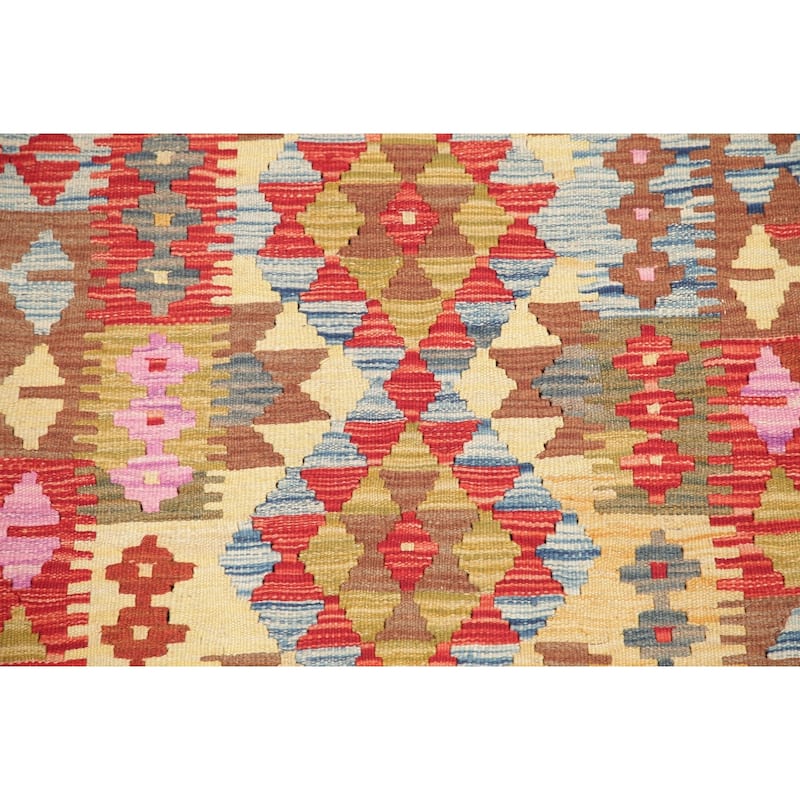 Color-Full Geometric Turkish Kilim Area Rug Wool Hand-woven Carpet ...
