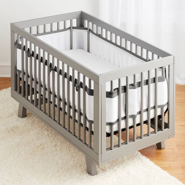 slide 2 of 5, BreathableBaby Breathable Mesh Liner for Cribs, Covers 4-Sides, Deluxe Linen 4mm