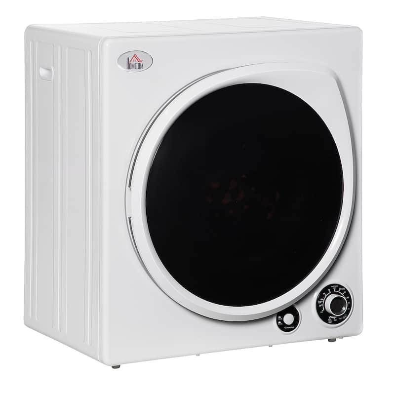 HOMCOM Compact Laundry Dryer, 1350W 3.22Cu.Ft Portable Clothes Dryer with 5 Drying Modes,Stainless Steel Tub for Apartment, Home