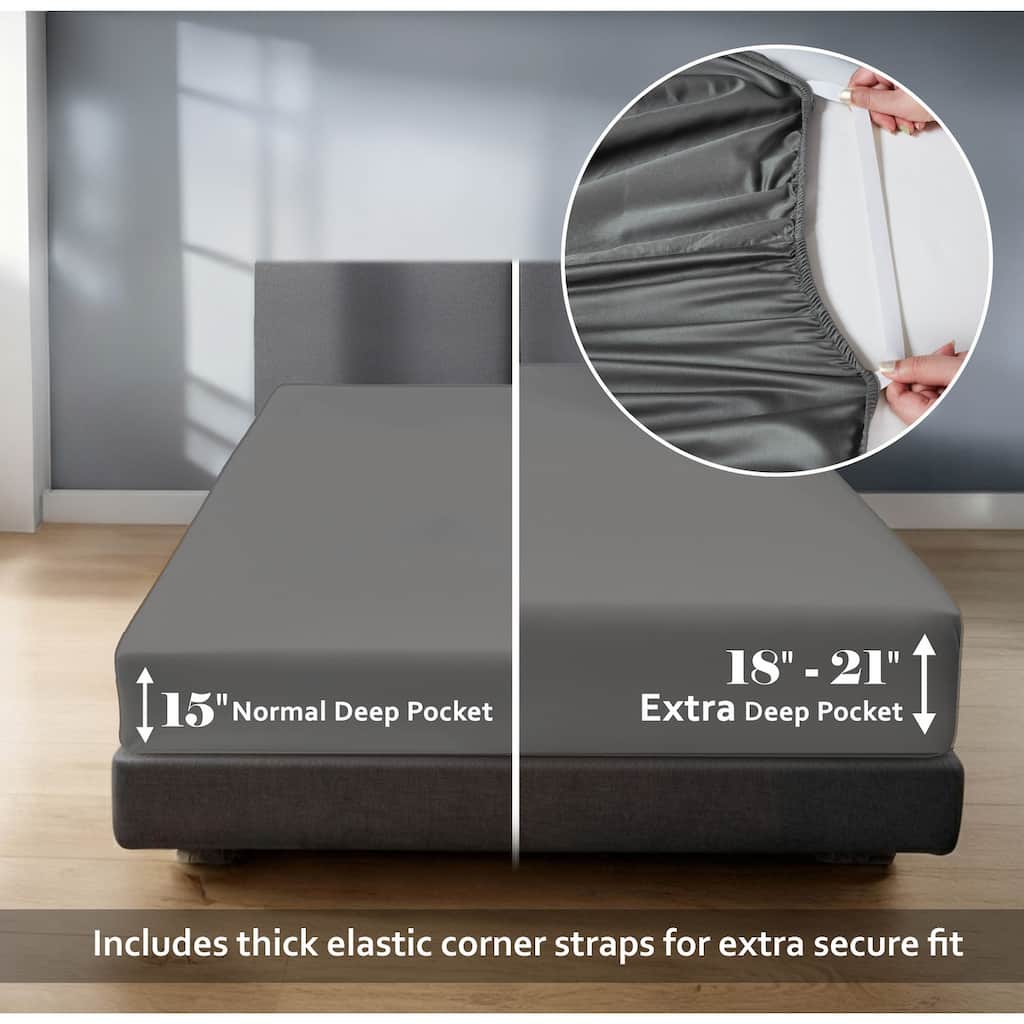 Superior Egyptian Cotton 650 TC Extra Deep Pocket Fitted Sheet