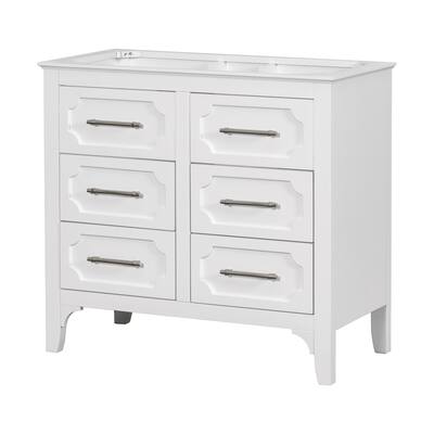 36'' Bathroom Vanity without Sink with Four Drawers,Solid Wood Frame