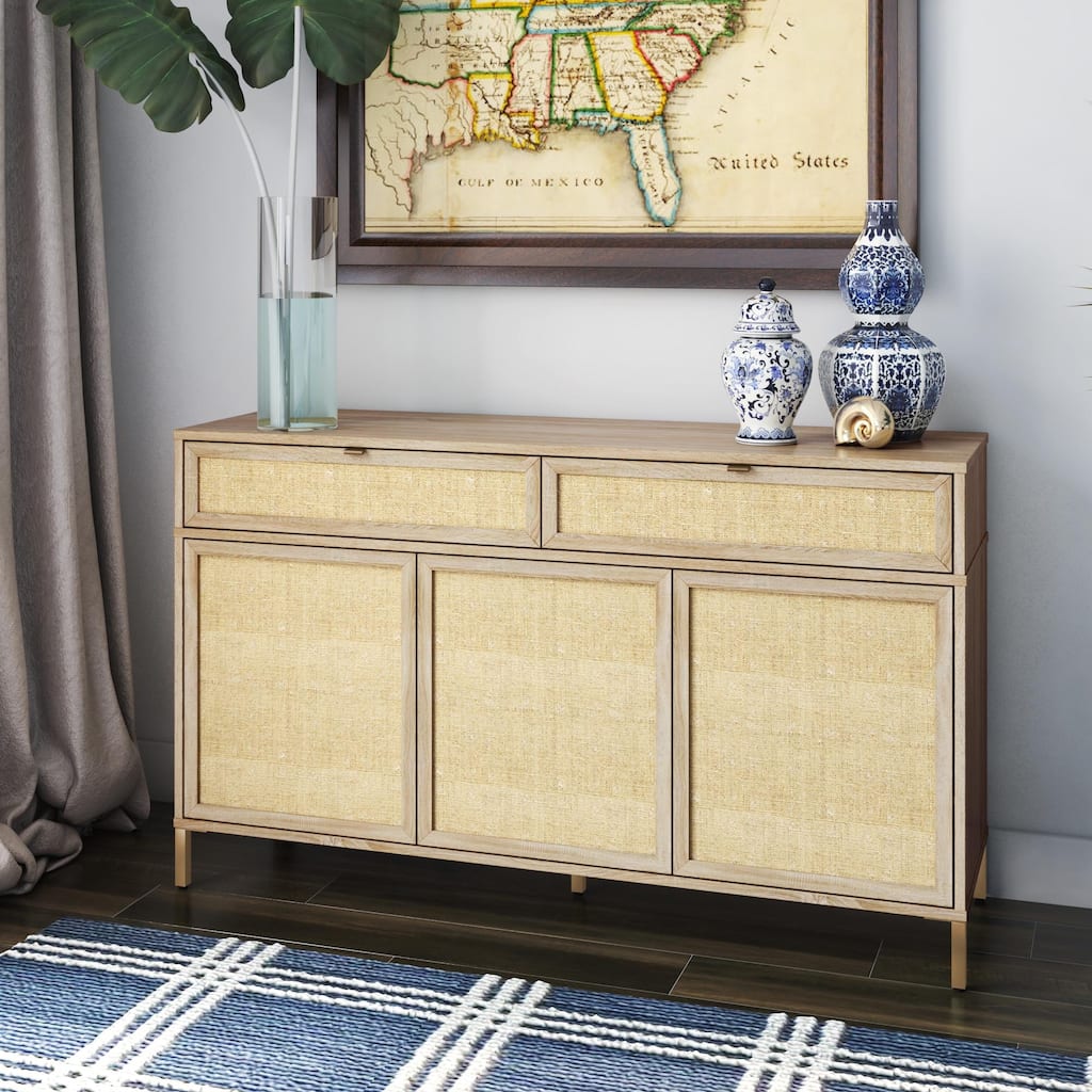 52" Linen Sideboard with Drawers - 52.0 " W x 15.5 " D x 30.5 " H