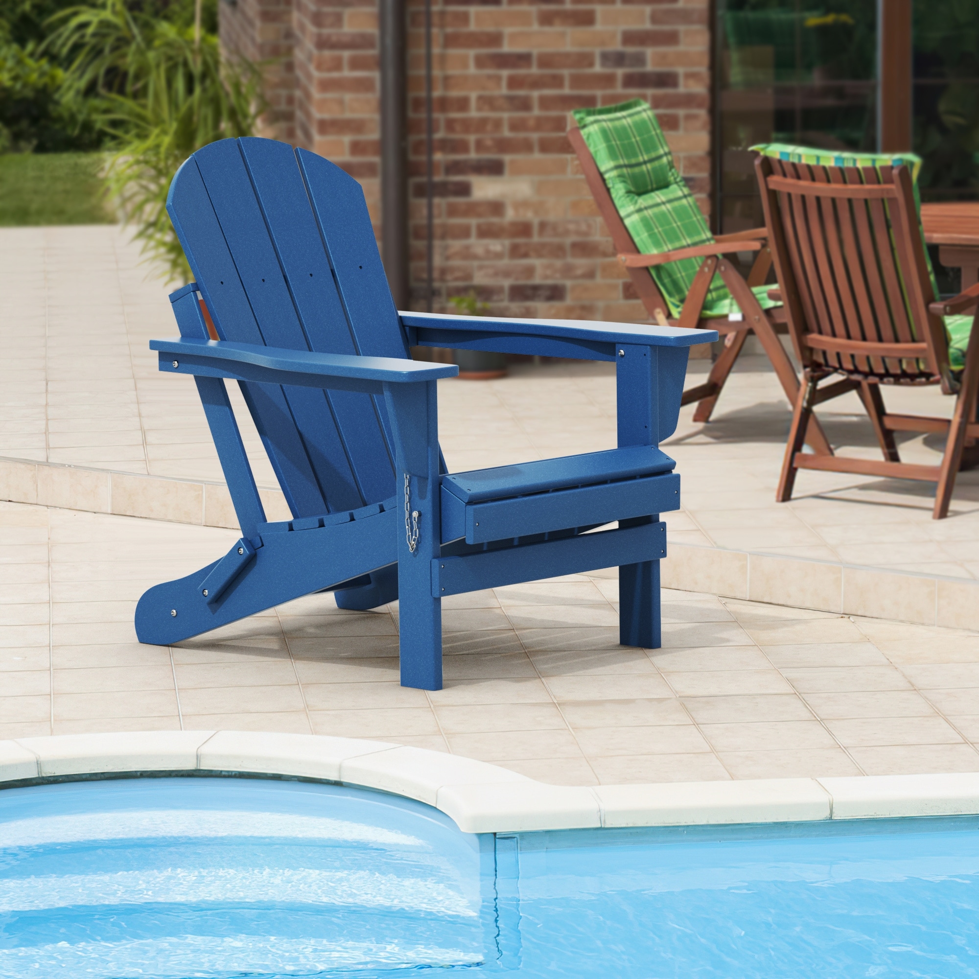 Folding resin top patio chairs