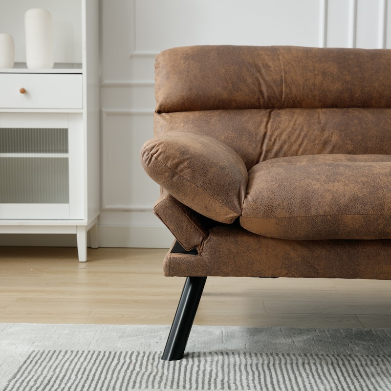 70.08" Teddy Fabric 2-Seater Loveseat Sofa with Thick Cushions, Metal Legs, and 600LB Weight Capacity