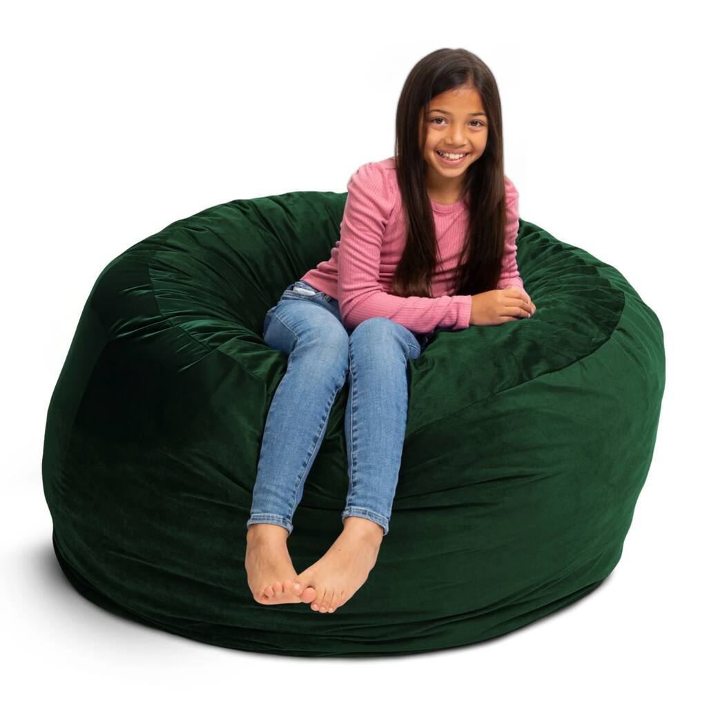 Ultimate Sack 4ft Bean Bag Chair, Oversized Indoor Comfy Lounger, Hunter Suede