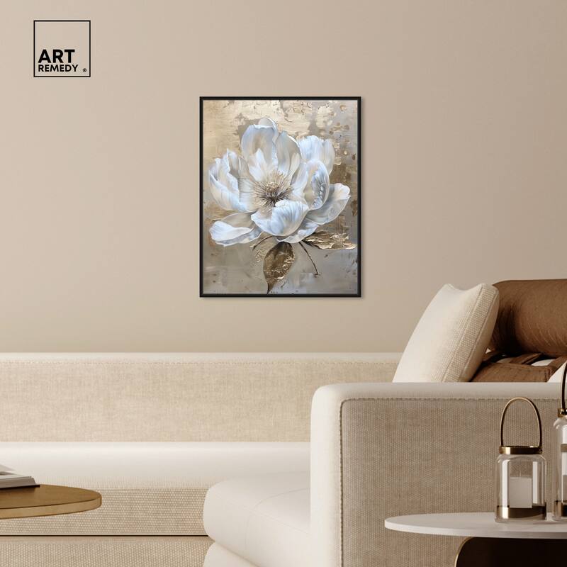 Art Remedy Athenas Flower Framed Floral Fine 1 Piece Canvas Wall Art