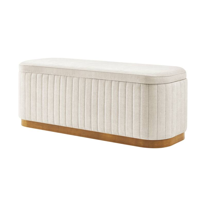 NPD Furniture Clinton Chenille Storage Bench
