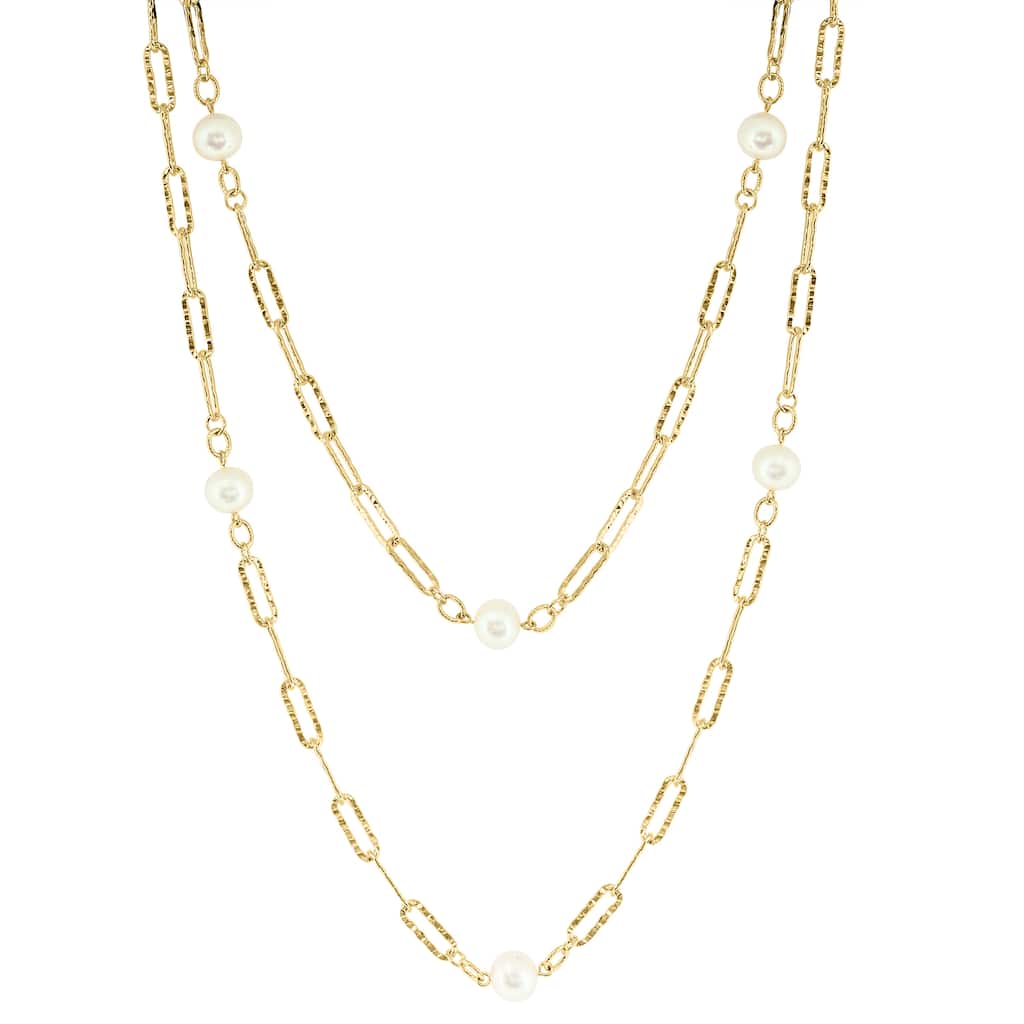 EFFY Gold over Sterling Silver Fresh Water Pearl Necklace - 36 Inch