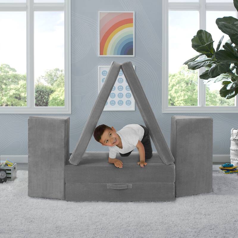 Cozee 4-Piece Lounger and Play Set Sofa/Couch - Grey