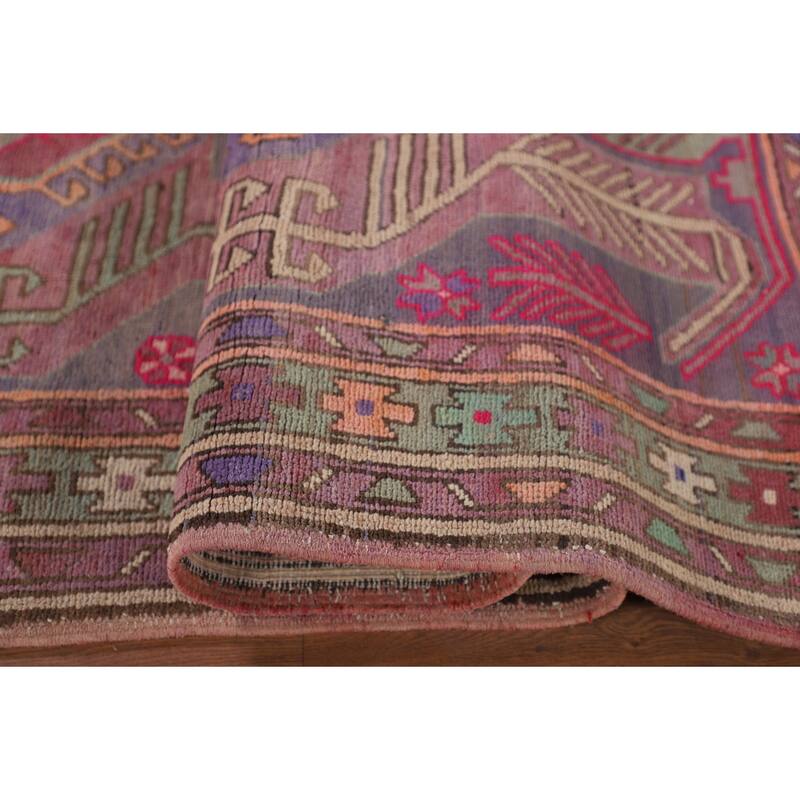Over-Dyed Ardebil Persian Vintage Runner Rug Handmade Wool Carpet - 3'7"x 10'0"
