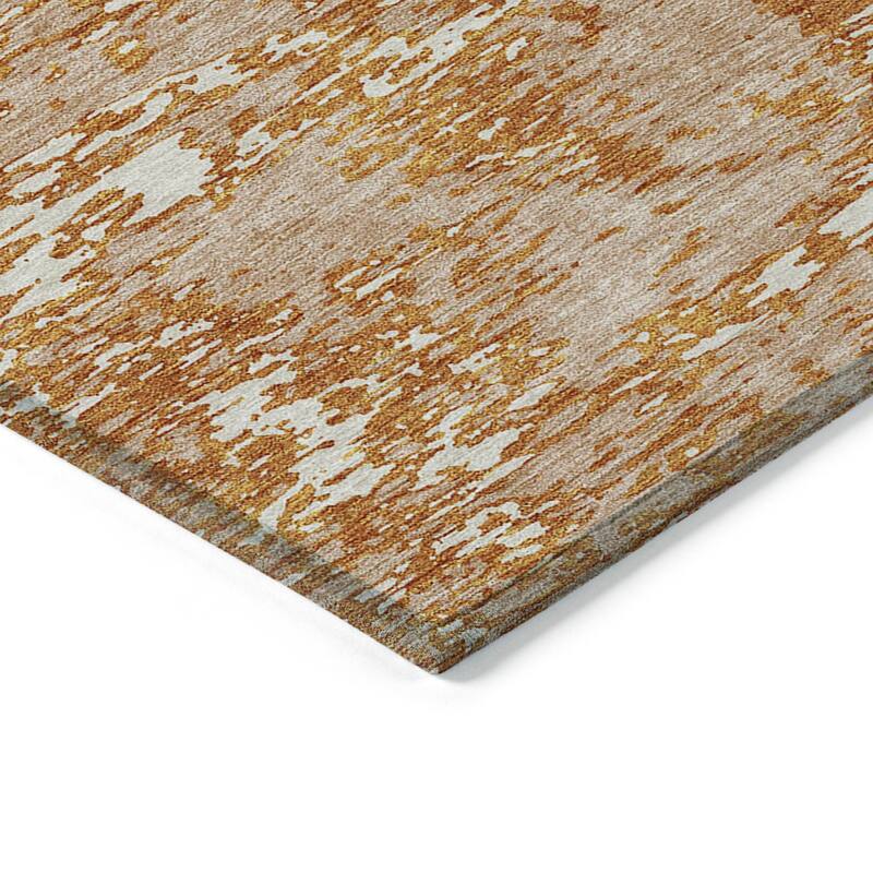 Machine Washable Indoor/ Outdoor Abstract Pixels Chantille Rug