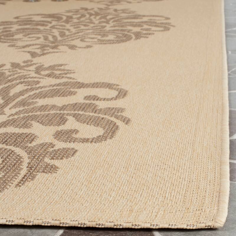 SAFAVIEH Courtyard Pauley Damask Indoor/ Outdoor Waterproof Patio Backyard Rug