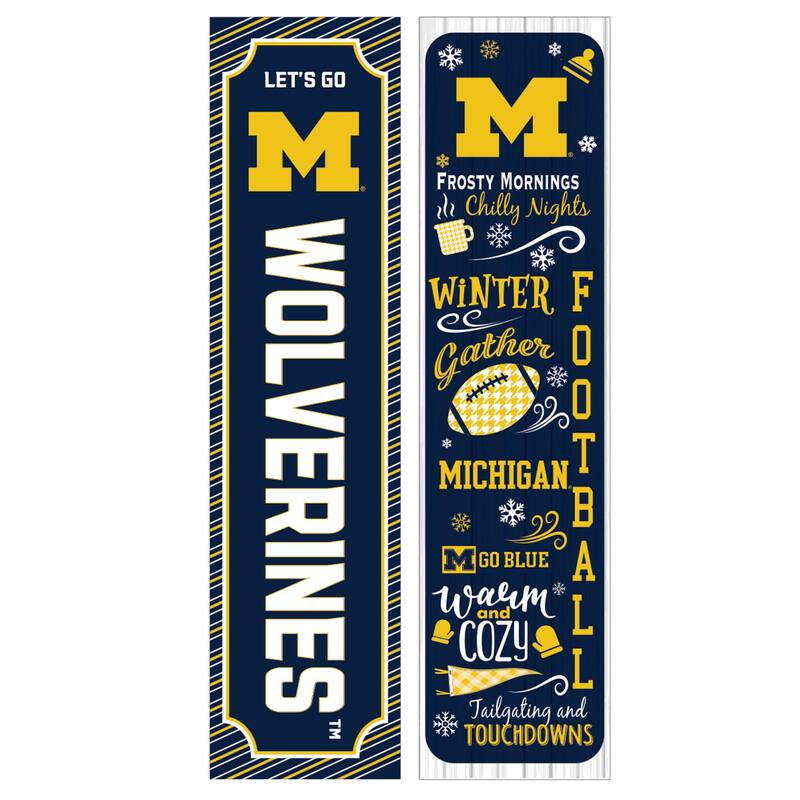 47" Double Sided Seasonal Porch Leaner, University Of Michigan - 47" x 11.25"