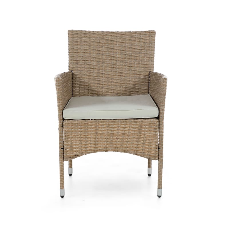Zaara Compact Contemporary Wicker 3-Piece Outdoor Wicker Conversation Set by M&L Co
