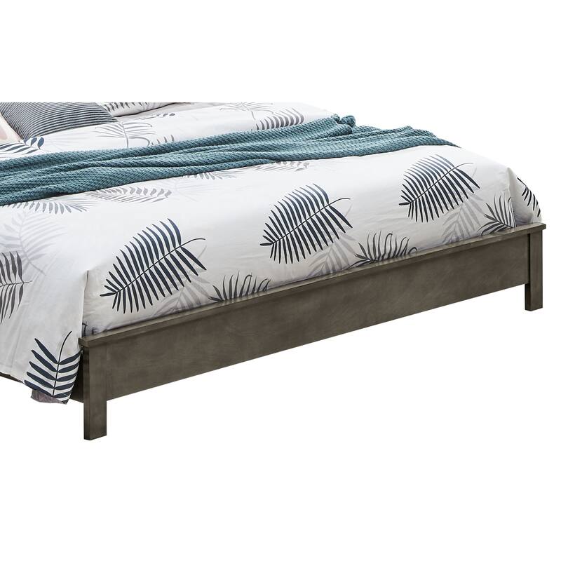Roomfitters Upholstered Platform Bed Frame with Horizontal Channel Padded Headboard, No Box Spring Needed
